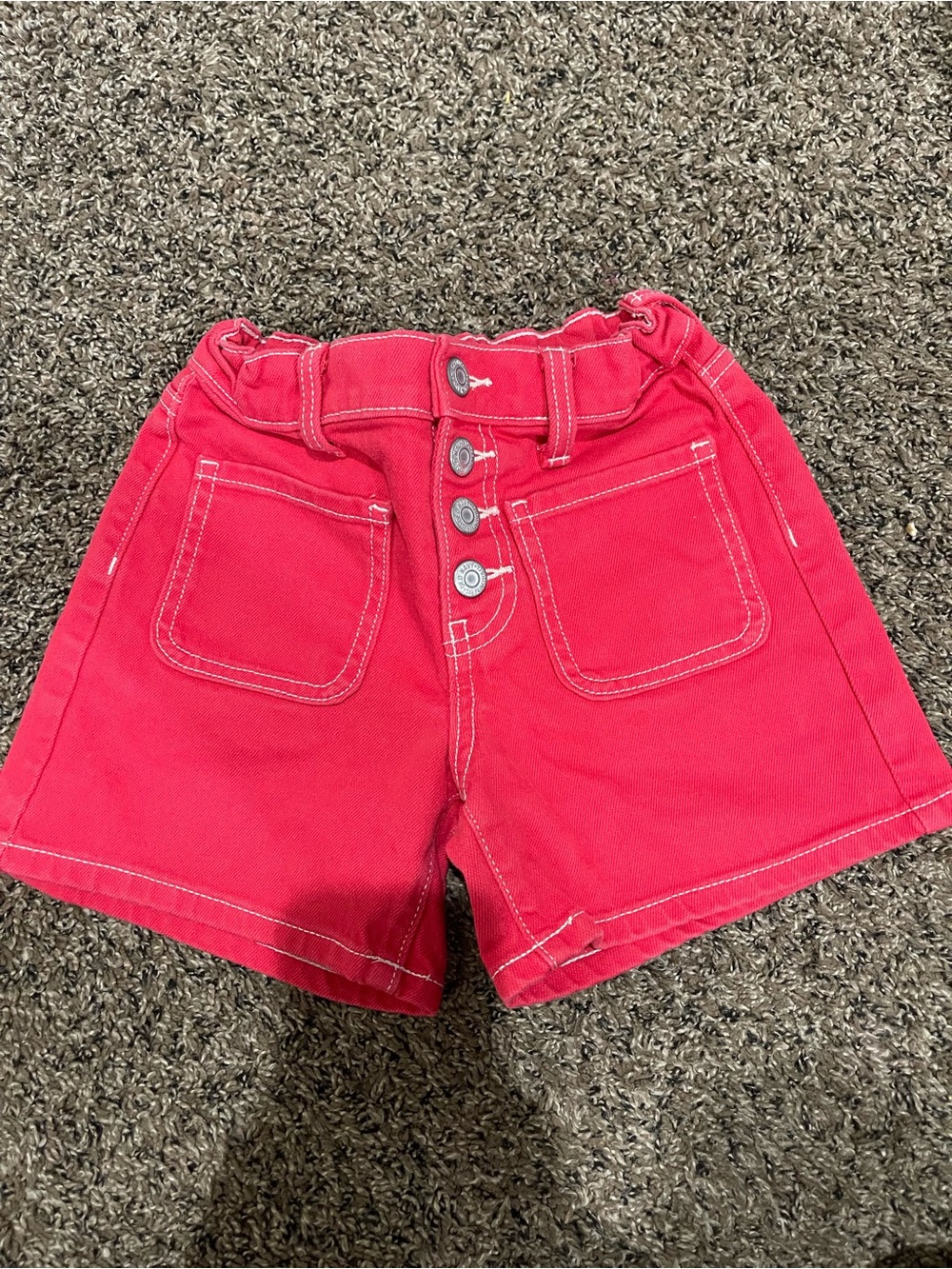 Old Navy High-Waist Red Button-Front Women's Shorts